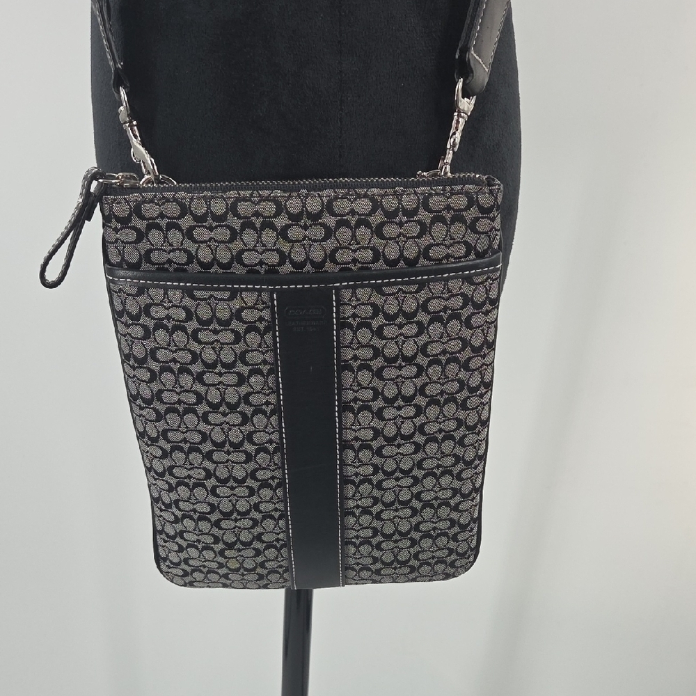 Coach Monogram Black and Gray Small Crossbody